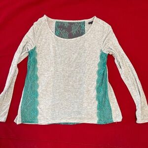 American Eagle lace paneled long sleeved T